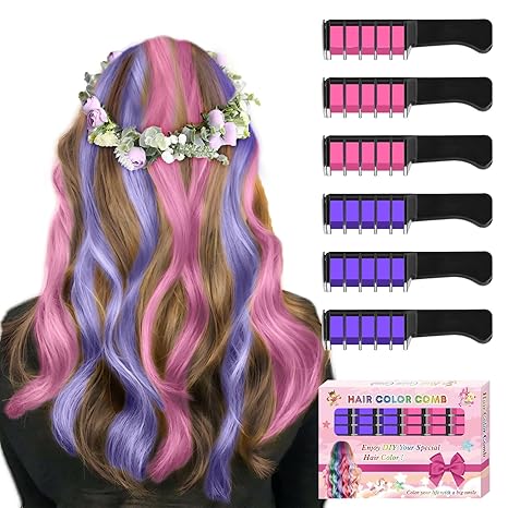 Miniyou™ 10 Color New Hair Chalk Comb Temporary Bright Hair Color Dye for Kids,Washable Hair Chalk Girls New Year Birthday Cosplay DIY