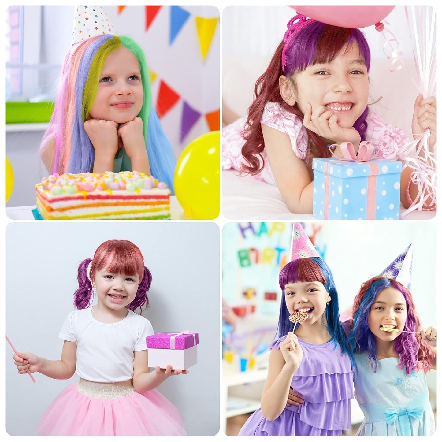 Miniyou™ 10 Color New Hair Chalk Comb Temporary Bright Hair Color Dye for Kids,Washable Hair Chalk Girls New Year Birthday Cosplay DIY