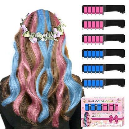 Miniyou™ 10 Color New Hair Chalk Comb Temporary Bright Hair Color Dye for Kids,Washable Hair Chalk Girls New Year Birthday Cosplay DIY