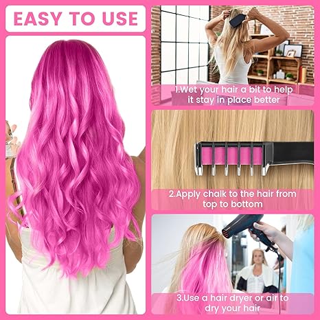 Miniyou™ 10 Color New Hair Chalk Comb Temporary Bright Hair Color Dye for Kids,Washable Hair Chalk Girls New Year Birthday Cosplay DIY