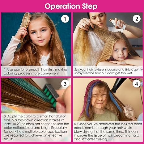 Miniyou™ 10 Color New Hair Chalk Comb Temporary Bright Hair Color Dye for Kids,Washable Hair Chalk Girls New Year Birthday Cosplay DIY