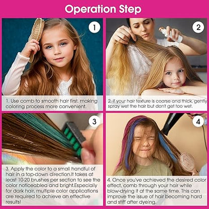 Miniyou™ 10 Color New Hair Chalk Comb Temporary Bright Hair Color Dye for Kids,Washable Hair Chalk Girls New Year Birthday Cosplay DIY
